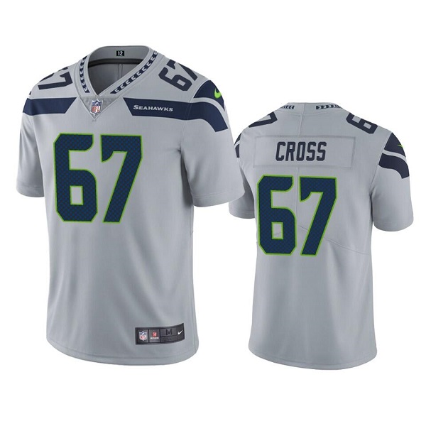 Men's Seattle Seahawks #67 Charles Cross Gray Vapor Untouchable Limited Stitched Jersey